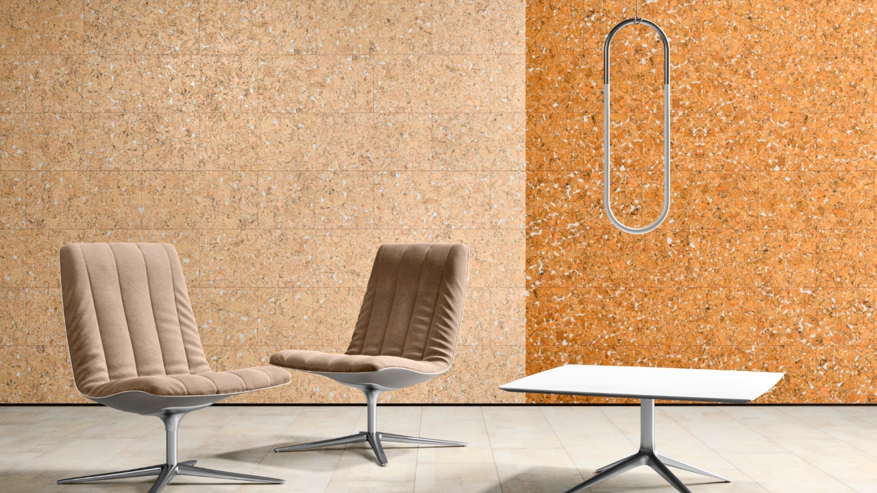 Cork wall tile banner